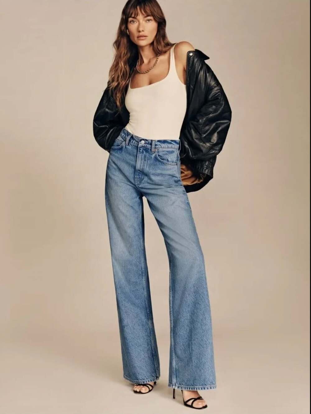 REFORMATION Cary High Rise Slouchy Wide Leg Jean-Size 31